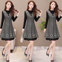 2020 Spring and Autumn new long sleeve temperament early autumn little lady noble lady high-end foreign style bottom dress winter dress