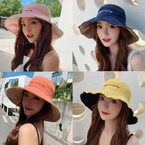 Net red new hat children Korean version student fashion bifacial fisherman hat big hat hat with sun hat round face sun hat