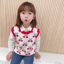 Baby Sweater Autumn Winter Girl Knit Waistcoat 2022 New Ocean Gas Children Gush Outside Wearing Kiddie Knit Vest