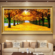 Chinese hand-painted oil painting landscape Golden Avenue living room hanging painting bedroom decoration painting American study murals horizontal customization