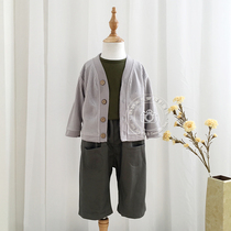 Hannibebe 19 years exhibition The new three-four-year-old boy Han style film building childrens photography dress Ji Real Wind New
