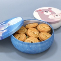 Cookie biscuit iron box box round biscuit box New Year cake box tinplate box tinplate candy iron box