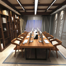 Nordic solid wood conference table Industrial style long table Simple modern long table and chair combination office table Meeting table