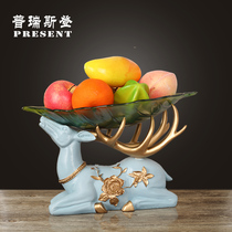 Wine rack sitting deer living room desktop ornaments home accessories handmade resin home Fortune deer sculpture porch furnishings