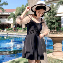 Swimsuit Womens South Korea Ins Wind 2019 New Fairies Fan Sexy Conservative Students Big Code Fat Mm Conspicuine