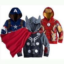2021 childrens spring and autumn new European and American fashion boy hooded cartoon coat multi-color