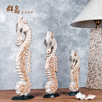 Bali seahorse solid wood carving desktop ornaments American country porch living room decorations handicrafts