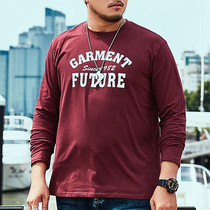 Large size long sleeve T-shirt men loose fat fat fat guy Spring and Autumn Tide brand round neck mens coat 200kg