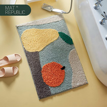 (Bathroom floor mat) simple geometric toilet floor mat toilet door non-slip foot mat bathroom water absorbent mat