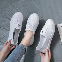 Shallow mouth Foundation small white shoes women 2021 foreign style spring and summer new flat leisure travel driving pregnant women student board shoes