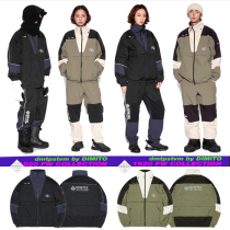 DIMITO Korean ski suit male and female single double board waterproof wind chill zipper card with its black abrasion-proof gore-tex