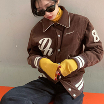 South Korea FREIKNOCK baseball suit jennie the same gold dainty cotton suit light core suede jacket jacket