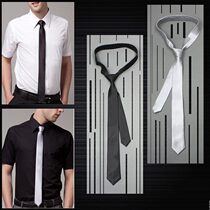 Neighbor with mens tie business dress tie groom marriage Korean version of work professional silver silver gray Black