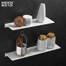 Solid thick toilet bathroom shelf wall-mounted non-perforated washroom with one-shaped partition for storage of space aluminum