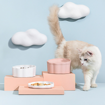 neku pet cat bowl one bowl one-dish thickened anti-slip cat food bowl pet cutlery anti-fall easy to clean protect the cervical spine