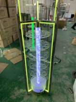 Bar stainless steel colorful 60 hole five-layer rotating cocktail bullet rack Cup holder Luminous Gatling VIP wine rack