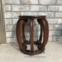 Old antiques genuine old Qingming dynasty huanghuali sea yellow drum stool round stool old huanghuali furniture