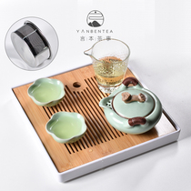 Speech This Day Style Ru Kiln Tea Set Suit Home Brief with filter Hand Grip Bubble Teapot Open Sheet can raise Ru porcelain Gift