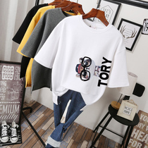 Large size Women summer 2021 new fat mm Korean short sleeve T-shirt female loose fat sister belly coat