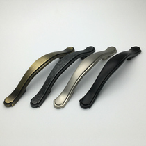 Hole distance 76mm modern minimalist silver door handle American black wardrobe shoe cabinet handle TV cabinet buckle hands