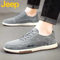 JEEP JEEP board shoes mens shoes 2021 new autumn leather mens casual explosive Bean shoes mens trendy shoes