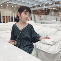 City of beauty girl baby V collar dress 2019 spring and summer new girl dress tone temperament Polo