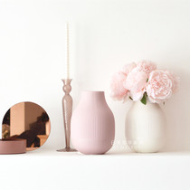 Nordic matte ceramic powder white living room vase home dining table ornaments Morandi bedroom soft decoration