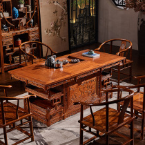 Mahogany tea table and chair combination solid wood coffee table new Chinese tea table kung fu tea table desk one Rosewood