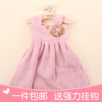 Wipe hand towels Home cute Hanging kitchen rag for children Absorbent Towel Rub Hand Cloth Wipes Cloth Linen Thickening