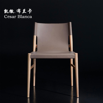 Caesar Branca Horse Saddle Leather Chair Willstyle Light Lavish Nordic Solid Wood Designer Dining Chair Bookchair Hotel Restaurant