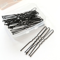 Boxed black u-shaped clip meatball head plate hairpin headdress simple basic hairpin Korean version of the bud hair ornament