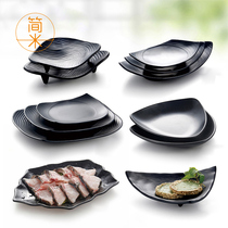 Jianmi A5 melamine tableware resistant to drop triangle sushi plate commercial Japanese and Korean cuisine hot pot side dish plate cold dish plate