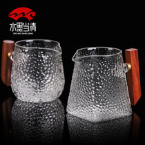 Glass Gongcup fair cup with handle Heat-resistant thickened sub-tea instrumental transparent Large-capacity Day-style Gongfu Tea Road accessories