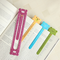 Primary and secondary school students bookmark aluminum ruler set ultra-light aluminum alloy is measuring scale ruler children cartoon animal paradise