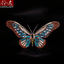 Lingda European and American retro butterfly brooch luxury pin exquisite suit jacket corsage shawl buckle female
