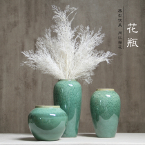 Jingdezhen ceramic countertop coarse pottery vase modern simple living room TV cabinet Chinese retro handmade pottery pot big