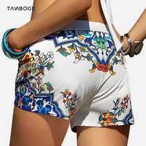 Beach pants female ethnic style printing new fashion thin lady quick-drying beach shorts seaside resort swimming trunks