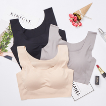Japanese traceless underwear girl bras gather together non-steel ring sports shockproof yoga vest style wrap chest