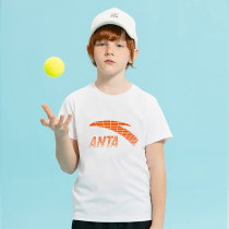 Anta childrens short sleeve T-shirt mens summer cotton 2021 New China children sports short T comfortable cotton half sleeve top