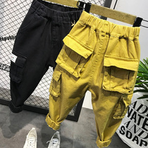 Childrens clothing boys overalls 2019 new childrens spring and autumn casual pants