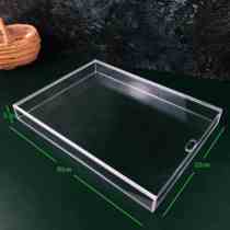 Acrylic transparent box dust-proof watch jewelry display tray with cover a4 paper file box flat desktop storage box