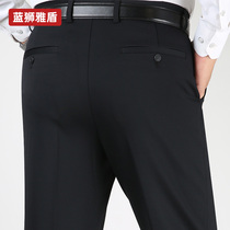 Autumn and winter middle-aged mens casual pants loose straight dad pants men 40-50 years old high waist non-iron mens pants thick