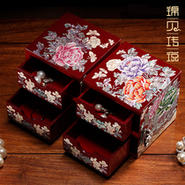 Jinbei legend jewelry box Wooden princess European Lacquerware jewelry box Wedding gift Luodan dressing box Jewelry box
