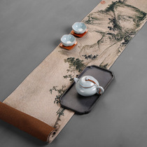 Table Flag Tea Room Tea Ceremony Lightweight Linen Zen Table Cloth Art Yun Yun Fengyuan New Chinese Tea Flag Fabric