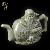 Creative ceramic wine set Yaozhou porcelain Hulk heart pot two heart pot White wine pot birthday gift home Chinese style