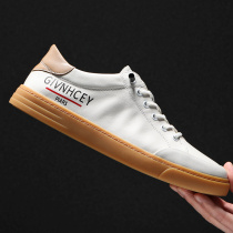 European station mens shoes 2021 new autumn beef tendon small white shoes mens wild board shoes leather Leisure one pedal shoes