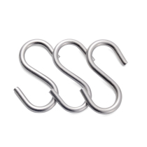 304 stainless steel shelf S-shaped hook s hook dormitory kitchen creative iron hook wall hanging free punch hook
