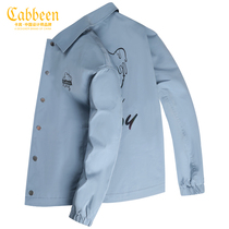 (Colorful Bear) Carbine trench coat mens 2022 autumn new cartoon print lapel loose coach jacket
