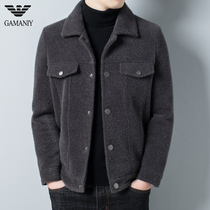 Chiamania woolen coat mens autumn and winter Korean fashion casual mens jacket mens clothing