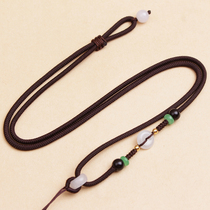High-grade hand-woven simple safety buckle jade pendant halter neck necklace rope female jade pendant rope female model